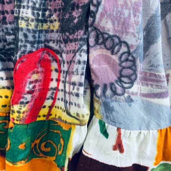 Jams World since 1964 floral tiered mini dress Womens Medium loose beach retro - Picture 7 of 8